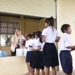 KATE SERVING FOOD TO CHILDREN
