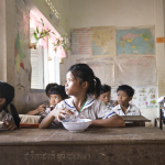CAMBODIAN SCHOOL HOUSE AND CHILDREN